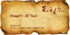 Rimpfl Ábel névjegykártya